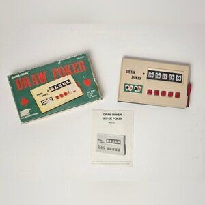 Vintage 80's Radio Shack Draw Poker Card Game Japan 60-2351 Handheld Ele…